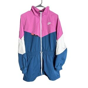 Nike Icon Clash Track Jacket womens Medium Blue Pink White Full Zip Athleisure